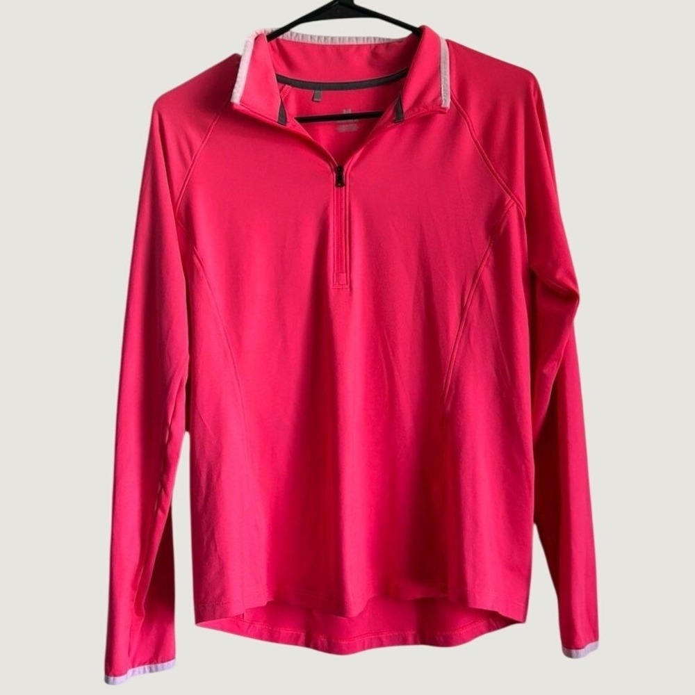 Under Armour‎ Womens HeatGear Short Sleeve Athletic Shirt Neon Pink Size Medium